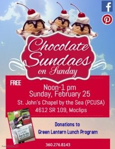 Chocolate Sundaes on Sunday @ St. John's Chapel by the Sea (PCUSA)  | Moclips | Washington | United States