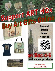 Art Gift Fundraiser Supporting ART HQx in Hoquiam @ Studio Mark Vincent Online Shop