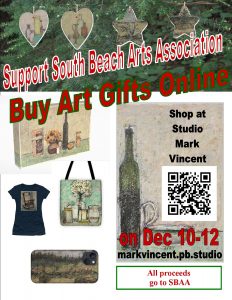 Art Gift Fundraiser Supporting the South Beach Arts Association @ Studio Mark Vincent Online Shop